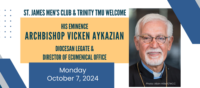 Men’s Club Welcomes Abp. Vicken Aykazian